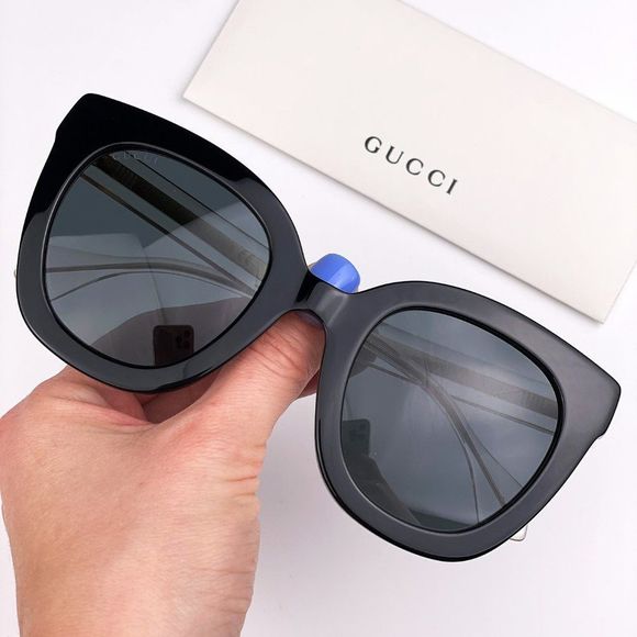 Gucci Seasonal Icon GG0564SN 001 Sunglasses Crystal Gold Black Cat Eye Women main image 11